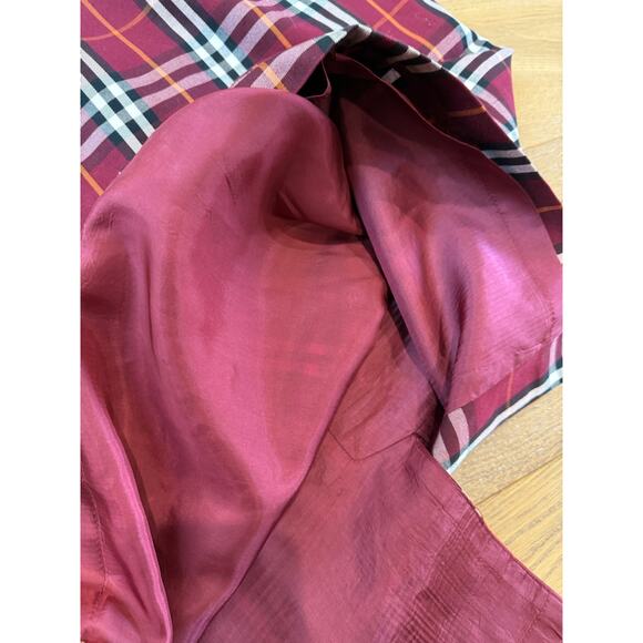 VTG Burberry Plaid Skirt Red White Women's 10 Cotton Pencil Preppy equestrian - Picture 7 of 7